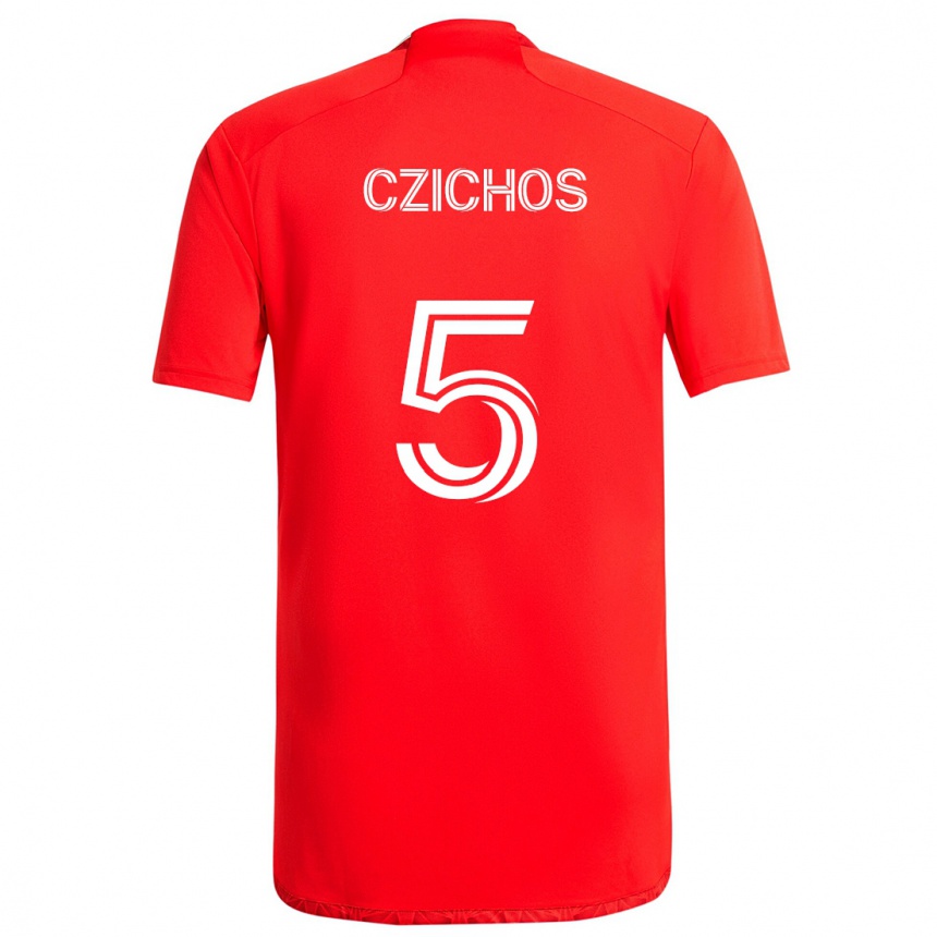 Kids Football Rafael Czichos #5 Red White Home Jersey 2024/25 T-Shirt Canada