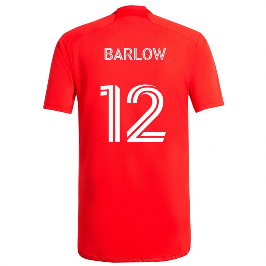 Kids Football Tom Barlow #12 Red White Home Jersey 2024/25 T-Shirt Canada