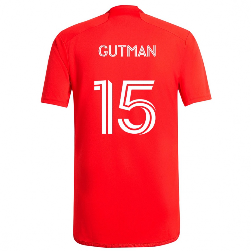 Kids Football Andrew Gutman #15 Red White Home Jersey 2024/25 T-Shirt Canada