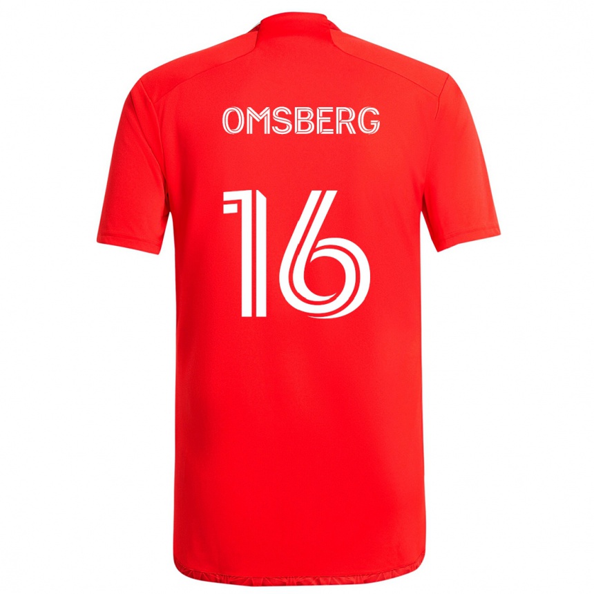 Enfant Football Maillot Wyatt Omsberg #16 Rouge Blanc Tenues Domicile 2024/25 Canada