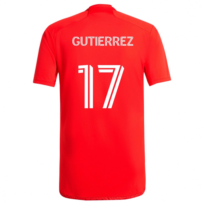 Kids Football Brian Gutiérrez #17 Red White Home Jersey 2024/25 T-Shirt Canada