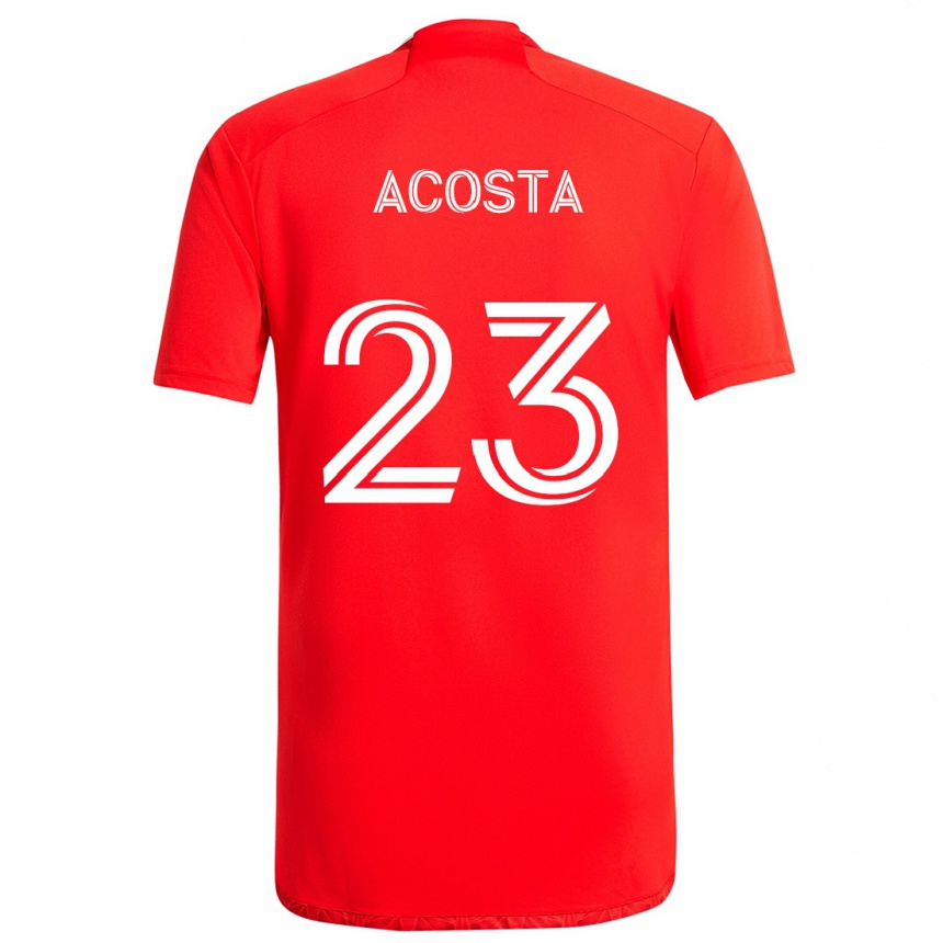 Enfant Football Maillot Kellyn Acosta #23 Rouge Blanc Tenues Domicile 2024/25 Canada