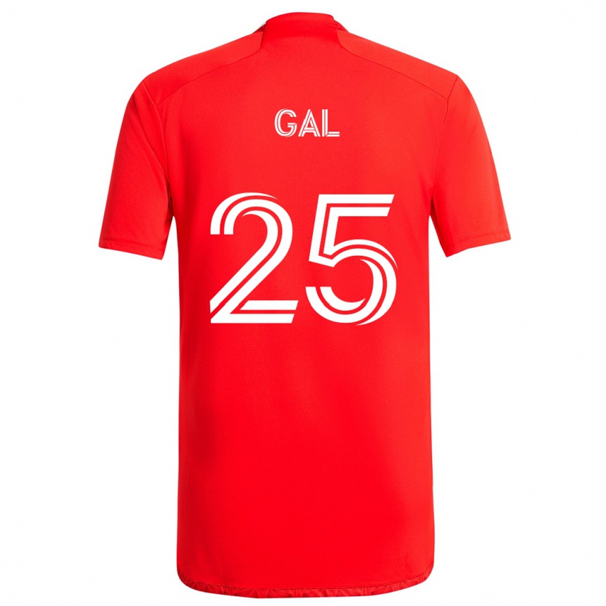 Enfant Football Maillot Jeff Gal #25 Rouge Blanc Tenues Domicile 2024/25 Canada