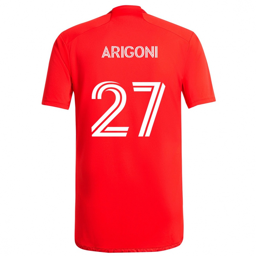 Enfant Football Maillot Allan Arigoni #27 Rouge Blanc Tenues Domicile 2024/25 Canada