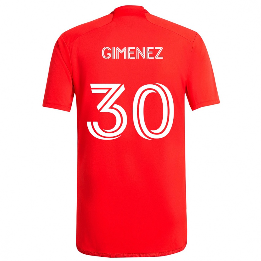 Enfant Football Maillot Gastón Giménez #30 Rouge Blanc Tenues Domicile 2024/25 Canada