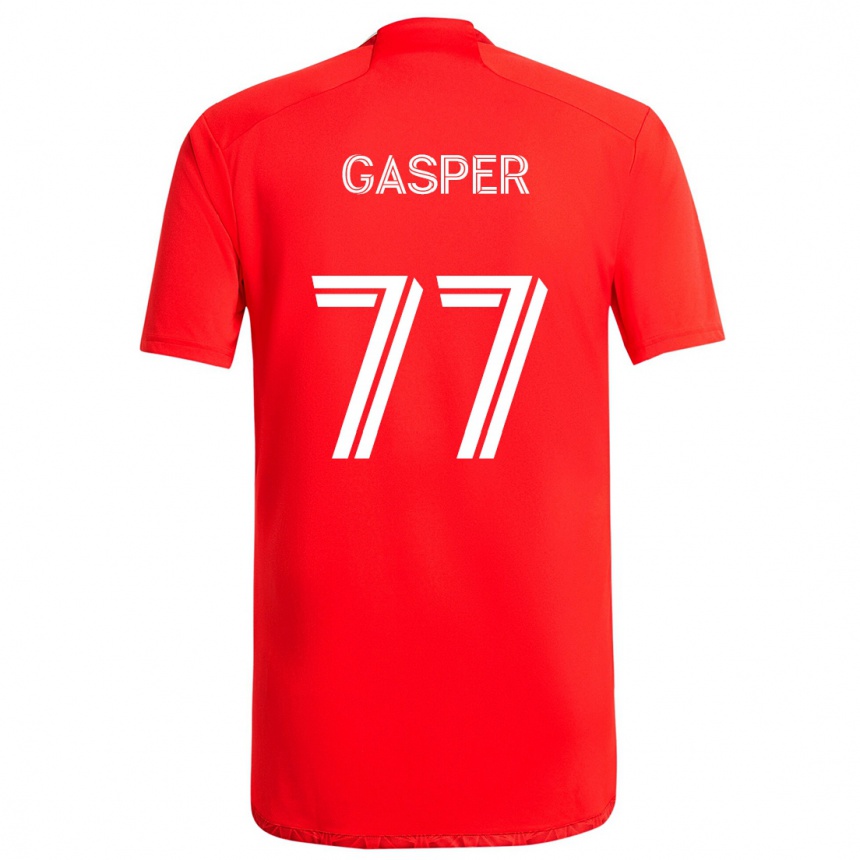 Kids Football Chase Gasper #77 Red White Home Jersey 2024/25 T-Shirt Canada