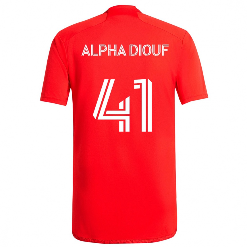 Kids Football Jean Alpha Diouf #41 Red White Home Jersey 2024/25 T-Shirt Canada