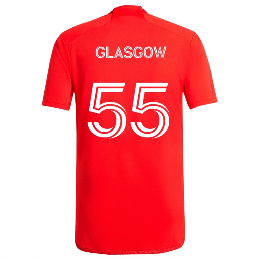 Kids Football Omari Glasgow #55 Red White Home Jersey 2024/25 T-Shirt Canada