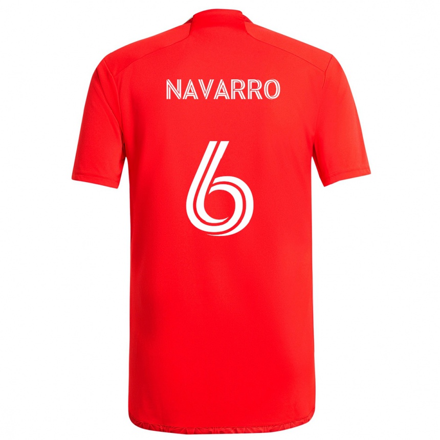 Enfant Football Maillot Miguel Navarro #6 Rouge Blanc Tenues Domicile 2024/25 Canada