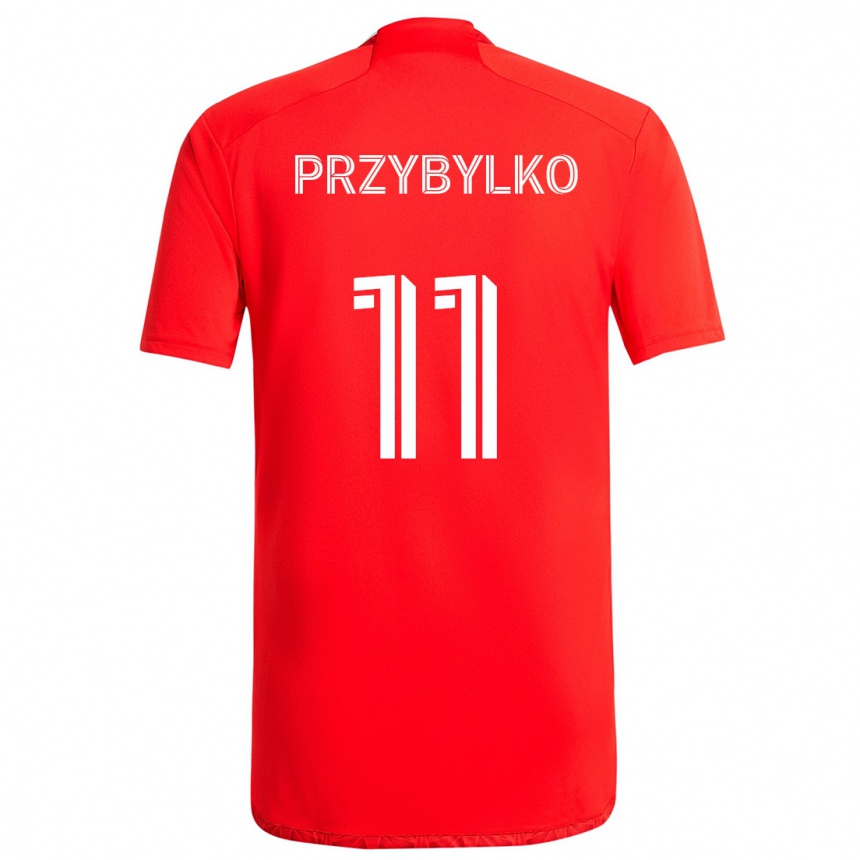 Enfant Football Maillot Kacper Przybylko #11 Rouge Blanc Tenues Domicile 2024/25 Canada