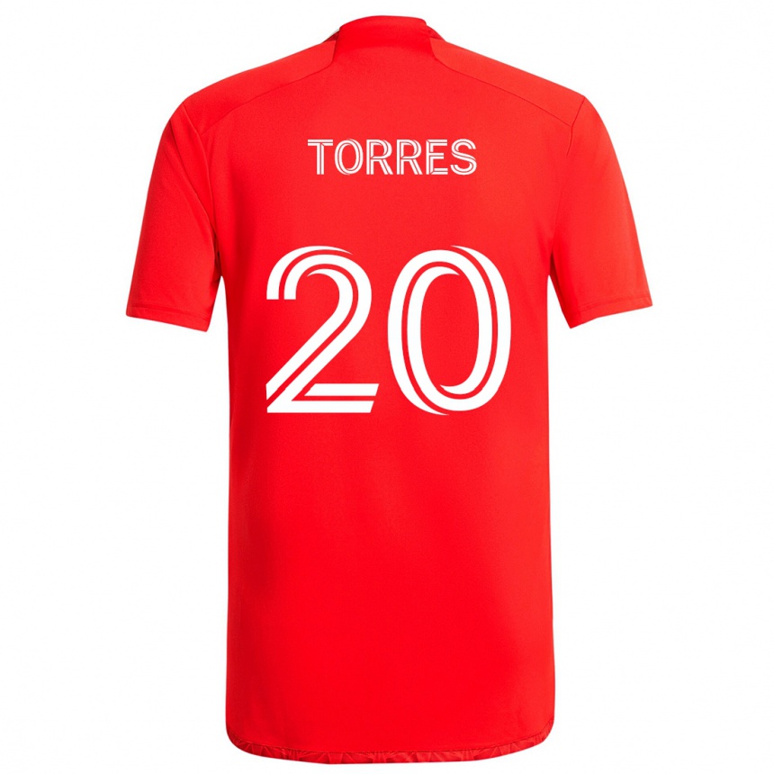 Kids Football Jairo Torres #20 Red White Home Jersey 2024/25 T-Shirt Canada