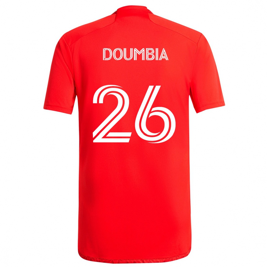 Enfant Football Maillot Ousmane Doumbia #26 Rouge Blanc Tenues Domicile 2024/25 Canada