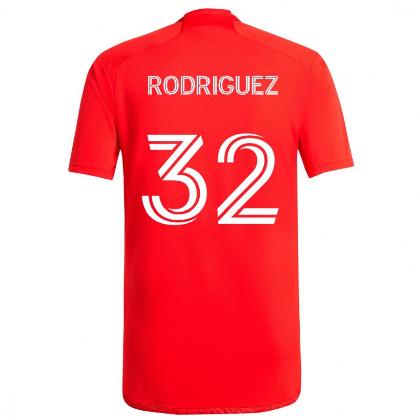 Kids Football Missael Rodríguez #32 Red White Home Jersey 2024/25 T-Shirt Canada