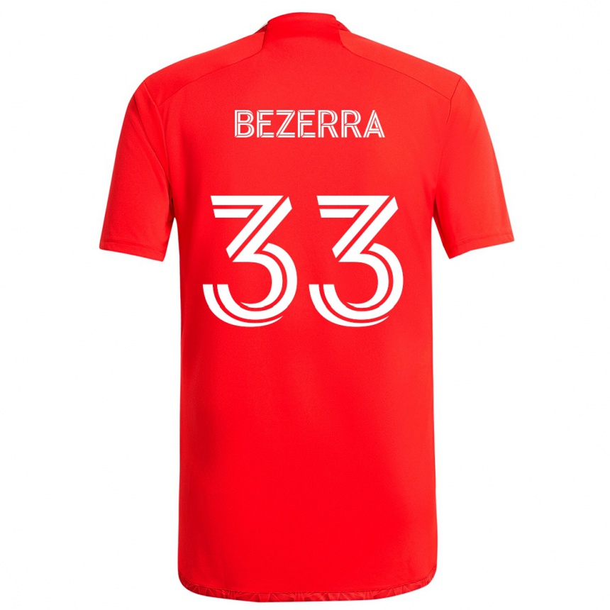 Kids Football Victor Bezerra #33 Red White Home Jersey 2024/25 T-Shirt Canada