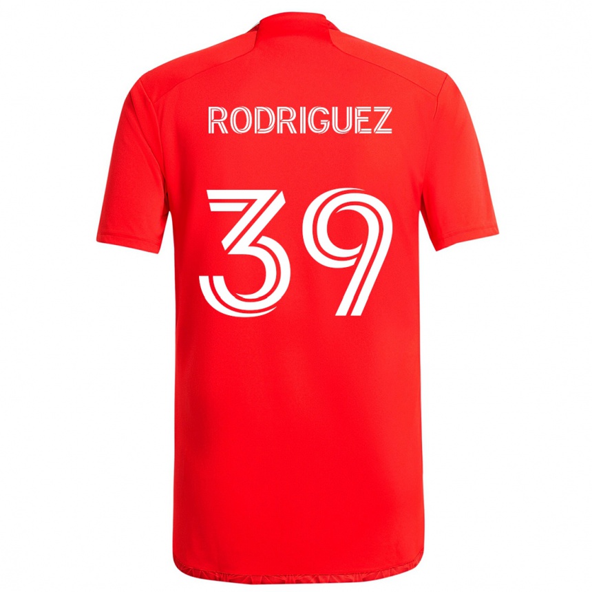 Kids Football Allan Rodriguez #39 Red White Home Jersey 2024/25 T-Shirt Canada