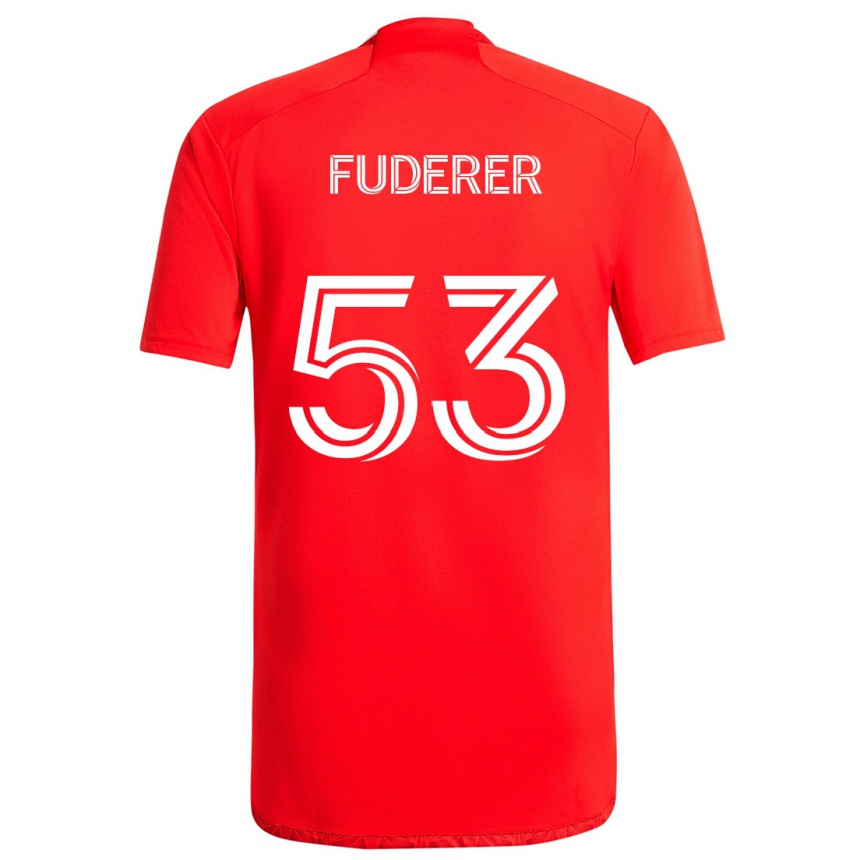 Kids Football Jake Fuderer #53 Red White Home Jersey 2024/25 T-Shirt Canada