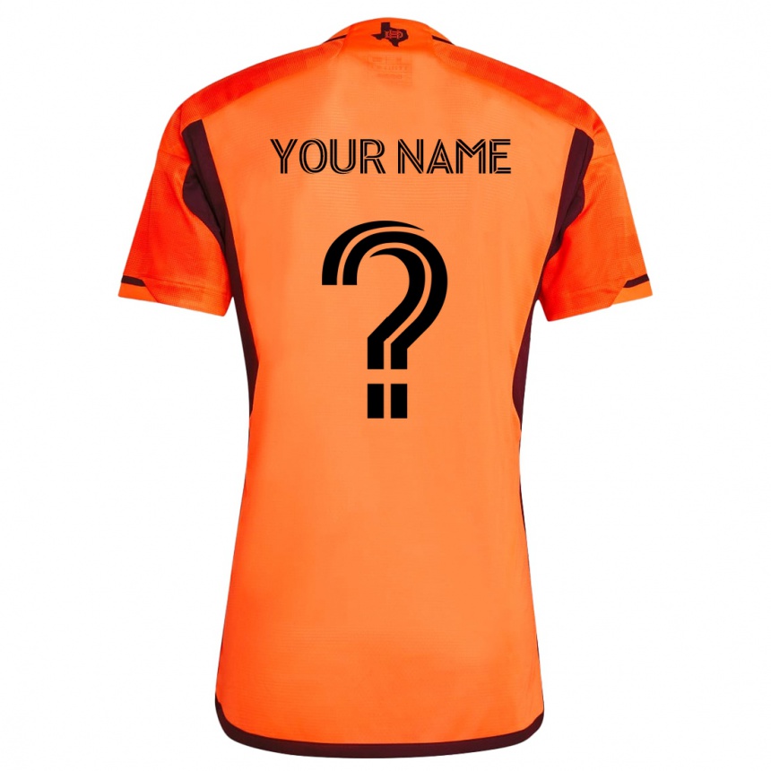 Kids Football Your Name #0 Orange Black Home Jersey 2024/25 T-Shirt Canada