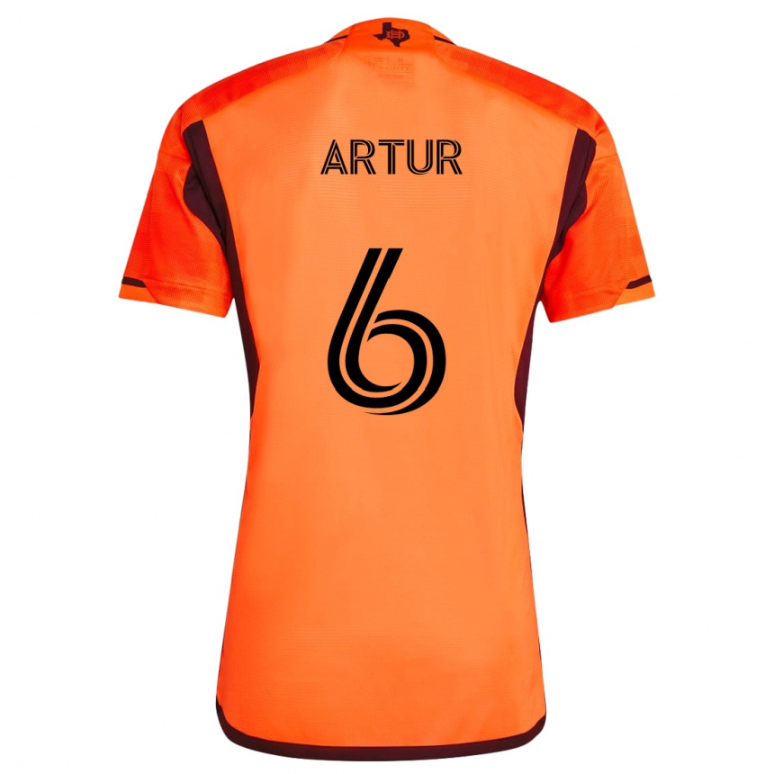 Enfant Football Maillot Artur #6 Orange Noir Tenues Domicile 2024/25 Canada