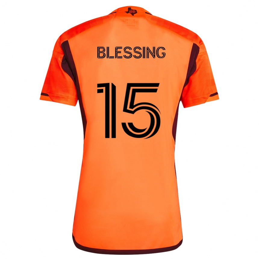 Enfant Football Maillot Latif Blessing #15 Orange Noir Tenues Domicile 2024/25 Canada