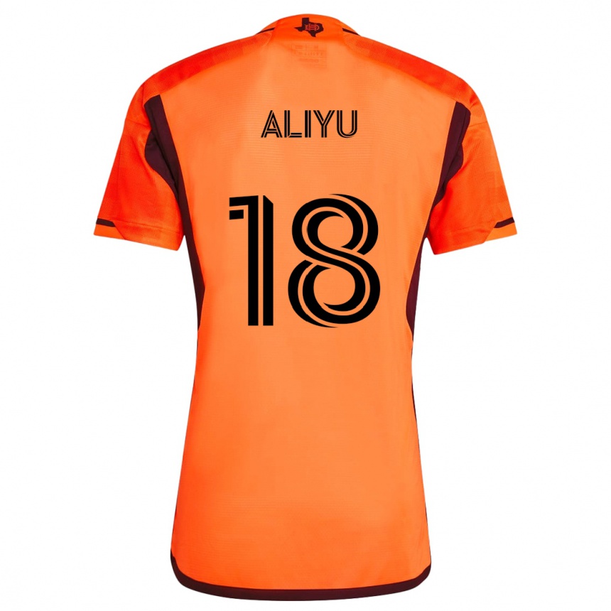 Enfant Football Maillot Ibrahim Aliyu #18 Orange Noir Tenues Domicile 2024/25 Canada