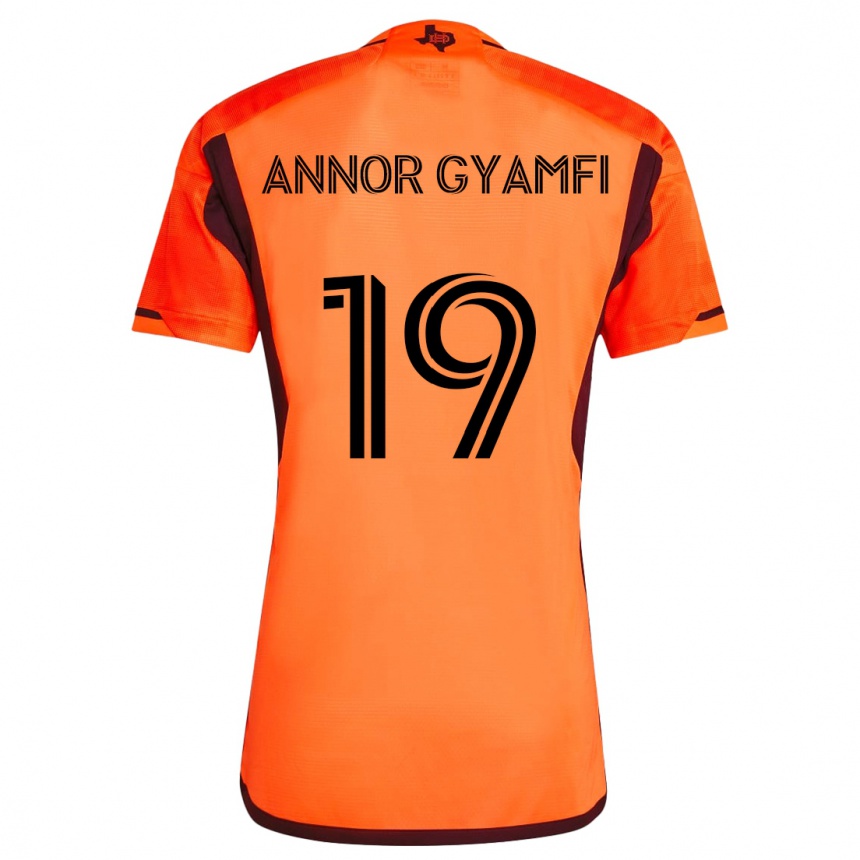 Kids Football Stephen Annor Gyamfi #19 Orange Black Home Jersey 2024/25 T-Shirt Canada