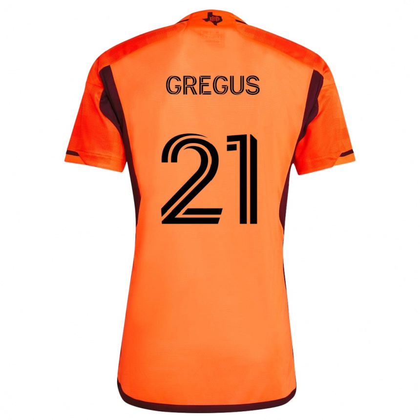 Enfant Football Maillot Ján Gregus #21 Orange Noir Tenues Domicile 2024/25 Canada