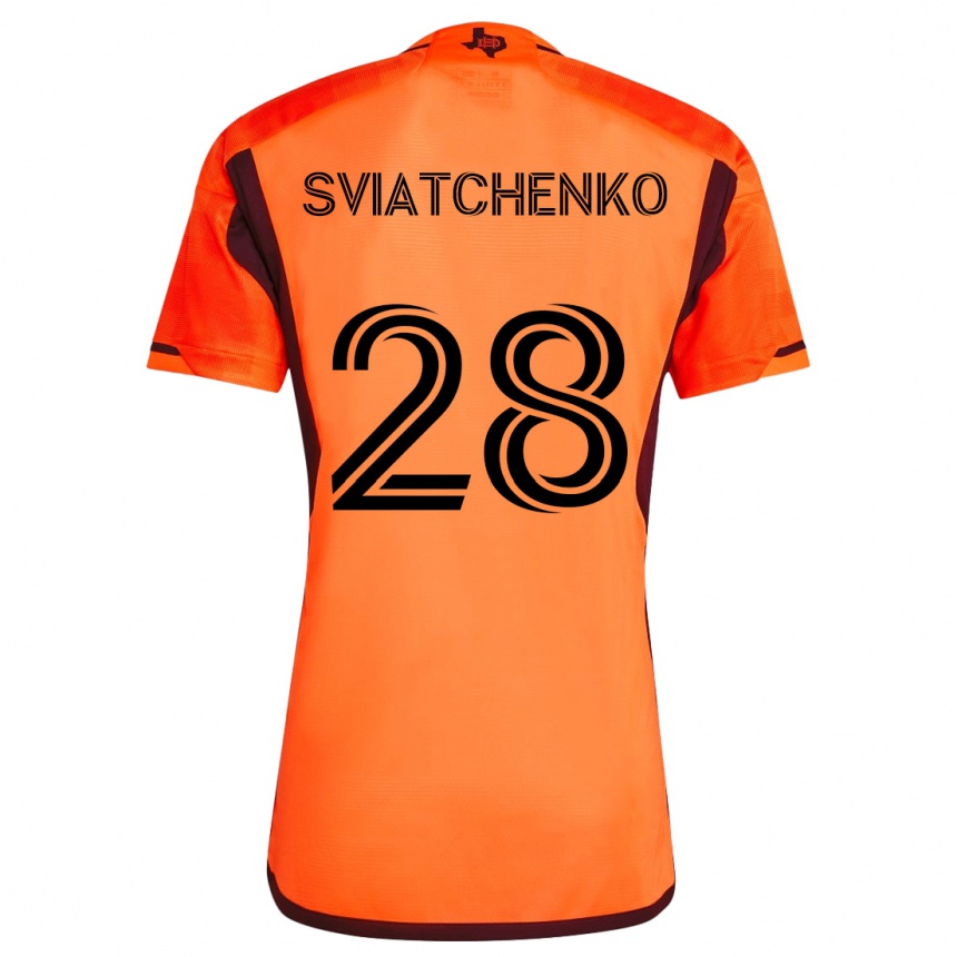 Enfant Football Maillot Erik Sviatchenko #28 Orange Noir Tenues Domicile 2024/25 Canada