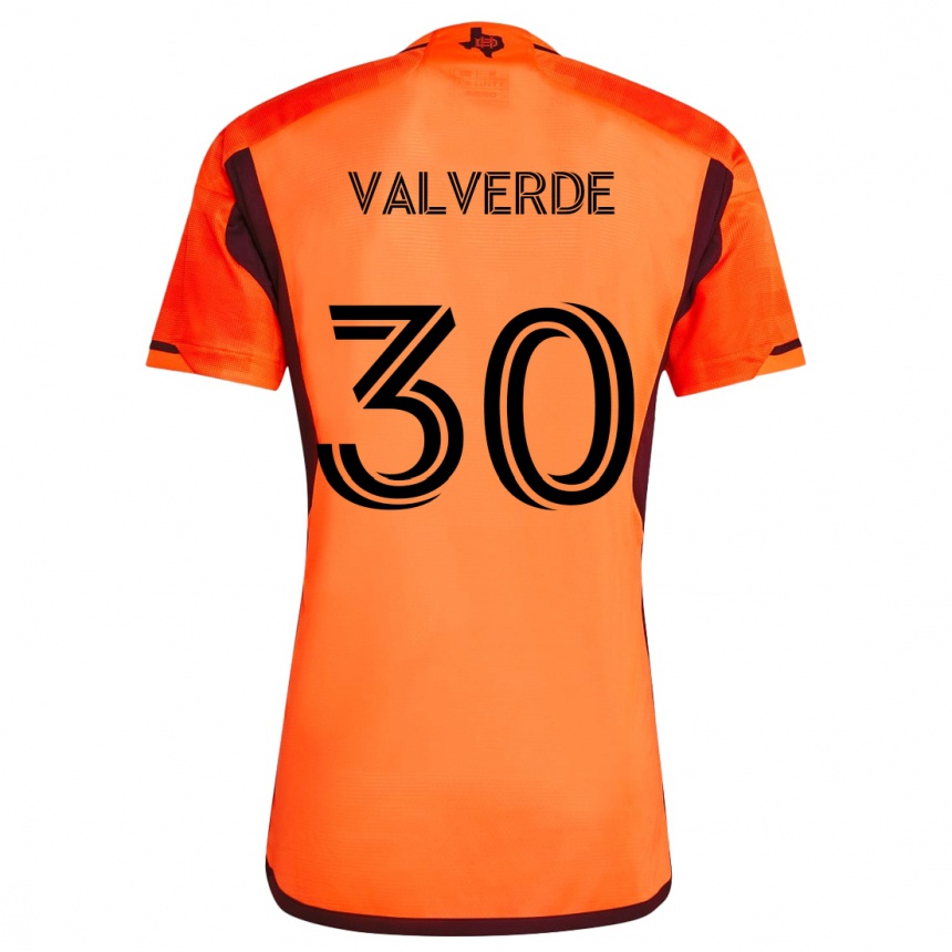 Enfant Football Maillot Jefferson Valverde #30 Orange Noir Tenues Domicile 2024/25 Canada