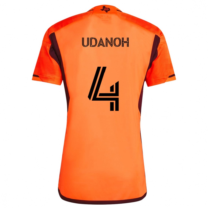 Enfant Football Maillot Iffy Udanoh #4 Orange Noir Tenues Domicile 2024/25 Canada