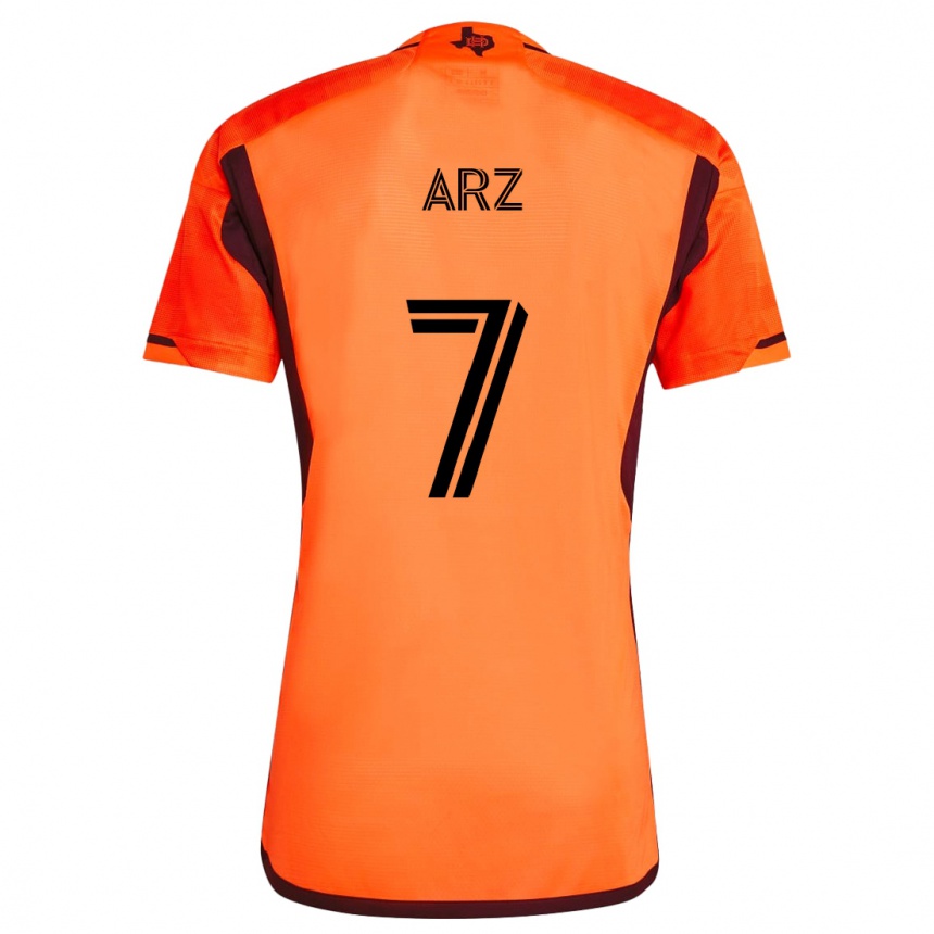 Kids Football Exon Arzú #7 Orange Black Home Jersey 2024/25 T-Shirt Canada