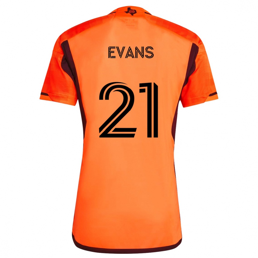 Enfant Football Maillot Jacob Evans #21 Orange Noir Tenues Domicile 2024/25 Canada