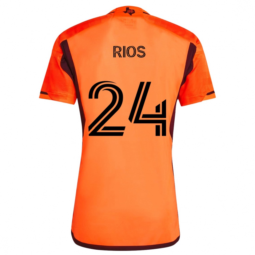 Enfant Football Maillot Paolo Ríos #24 Orange Noir Tenues Domicile 2024/25 Canada