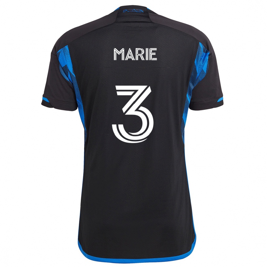 Kids Football Paul Marie #3 Blue Black Home Jersey 2024/25 T-Shirt Canada