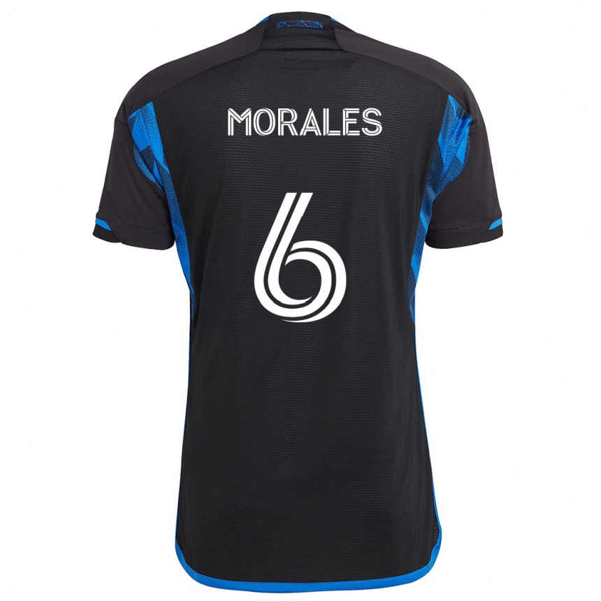 Enfant Football Maillot Alfredo Morales #6 Bleu Noir Tenues Domicile 2024/25 Canada