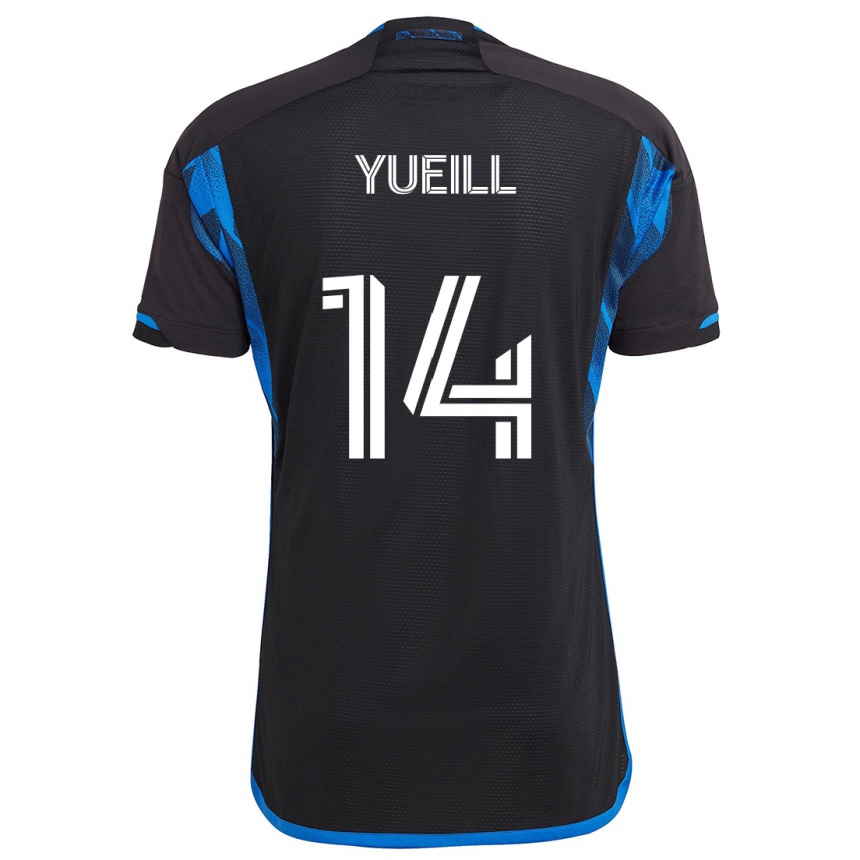 Enfant Football Maillot Jackson Yueill #14 Bleu Noir Tenues Domicile 2024/25 Canada