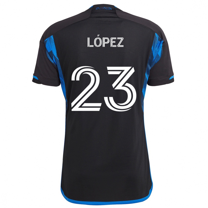 Enfant Football Maillot Hernán López #23 Bleu Noir Tenues Domicile 2024/25 Canada