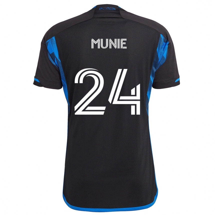 Kids Football Daniel Munie #24 Blue Black Home Jersey 2024/25 T-Shirt Canada