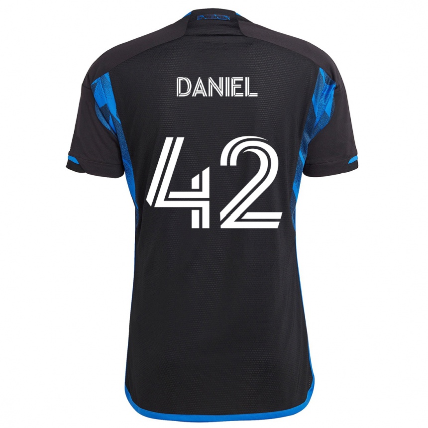 Kids Football Daniel #42 Blue Black Home Jersey 2024/25 T-Shirt Canada