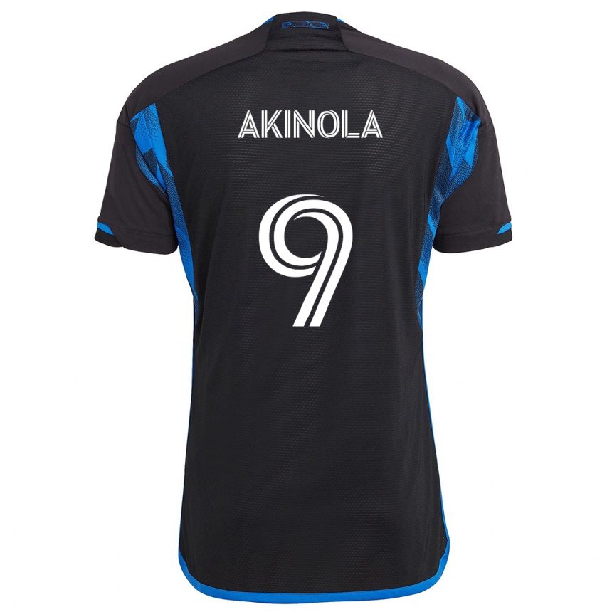 Enfant Football Maillot Ayo Akinola #9 Bleu Noir Tenues Domicile 2024/25 Canada