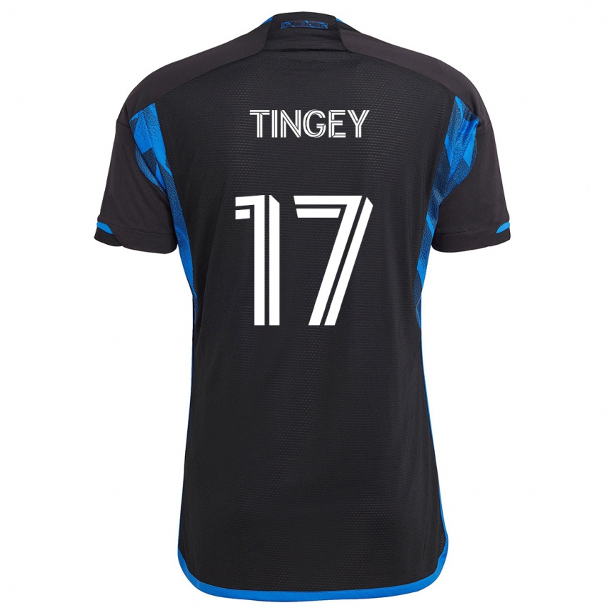 Kids Football Keegan Tingey #17 Blue Black Home Jersey 2024/25 T-Shirt Canada