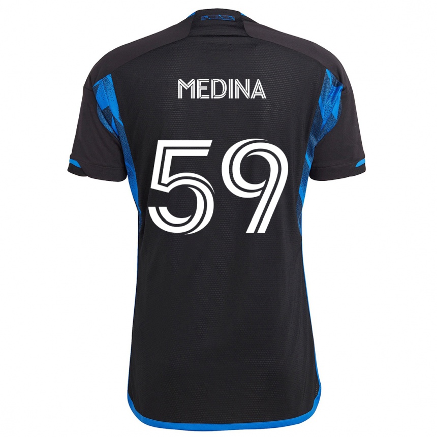 Enfant Football Maillot Cruz Medina #59 Bleu Noir Tenues Domicile 2024/25 Canada