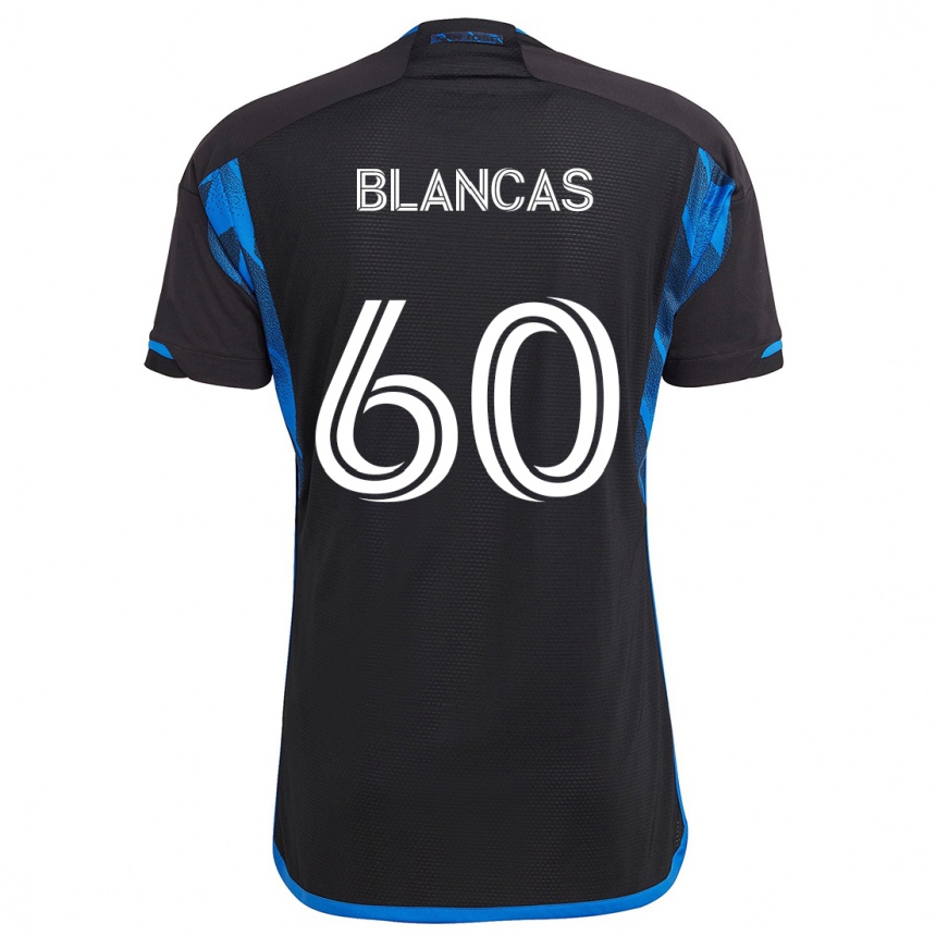 Enfant Football Maillot Eduardo Blancas #60 Bleu Noir Tenues Domicile 2024/25 Canada