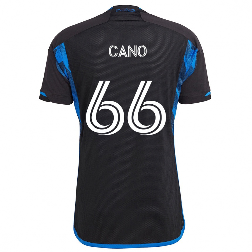 Kids Football Alejandro Cano #66 Blue Black Home Jersey 2024/25 T-Shirt Canada