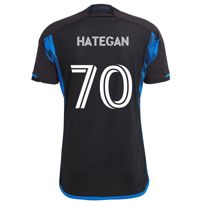 Kids Football Roberto Hategan #70 Blue Black Home Jersey 2024/25 T-Shirt Canada