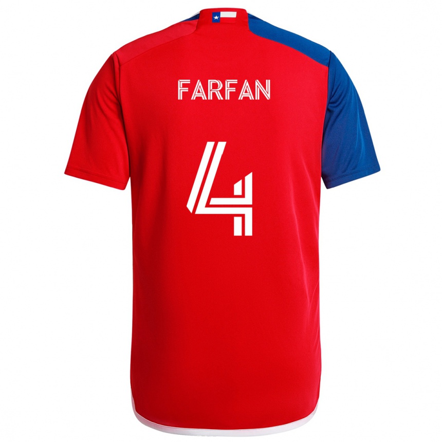 Kids Football Marco Farfán #4 Blue Red Home Jersey 2024/25 T-Shirt Canada