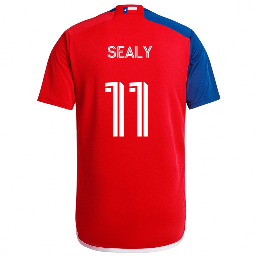 Kids Football Dante Sealy #11 Blue Red Home Jersey 2024/25 T-Shirt Canada