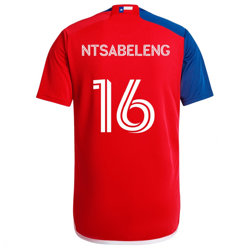 Kids Football Tsiki Ntsabeleng #16 Blue Red Home Jersey 2024/25 T-Shirt Canada