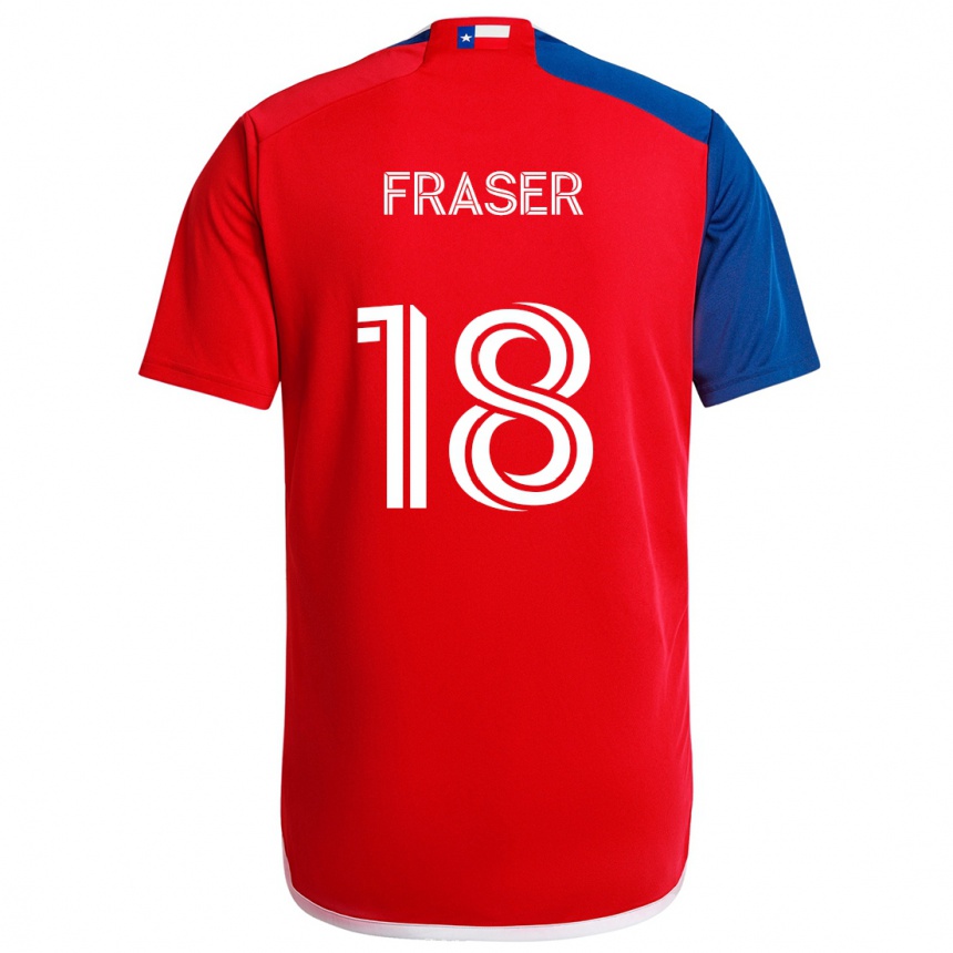 Enfant Football Maillot Liam Fraser #18 Bleu Rouge Tenues Domicile 2024/25 Canada