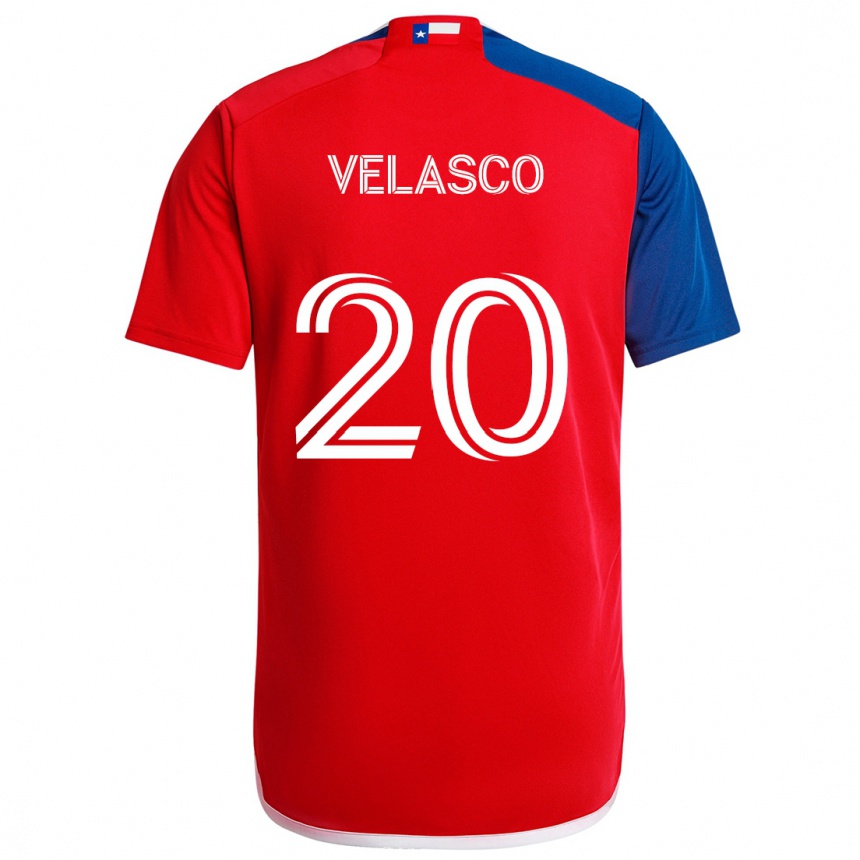 Kids Football Alan Velasco #20 Blue Red Home Jersey 2024/25 T-Shirt Canada