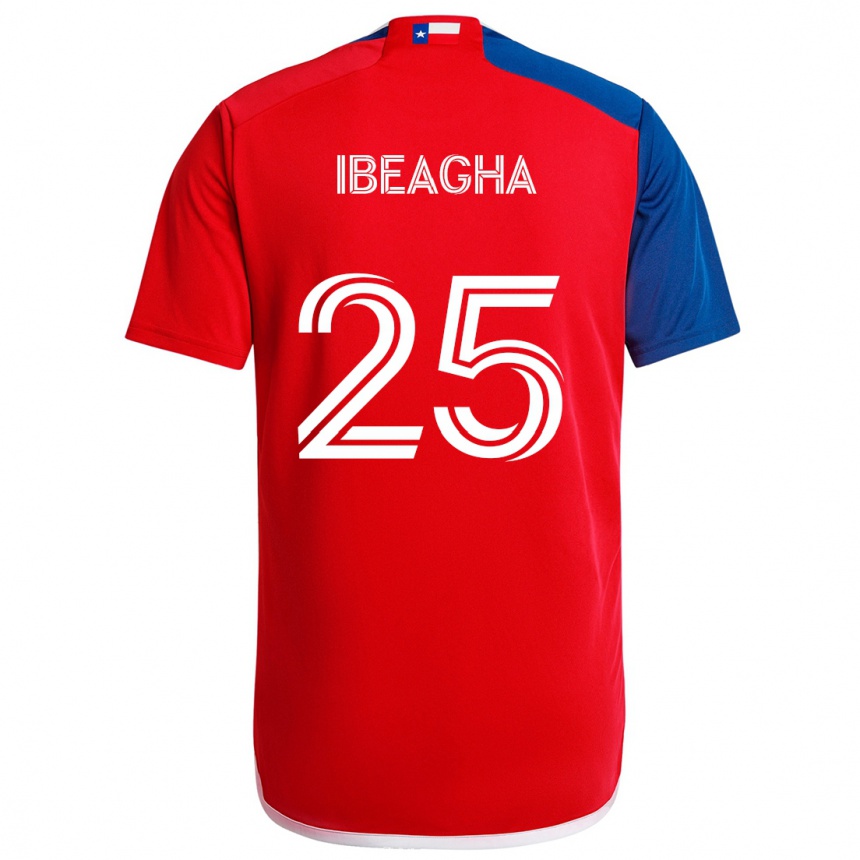 Kids Football Sebastien Ibeagha #25 Blue Red Home Jersey 2024/25 T-Shirt Canada